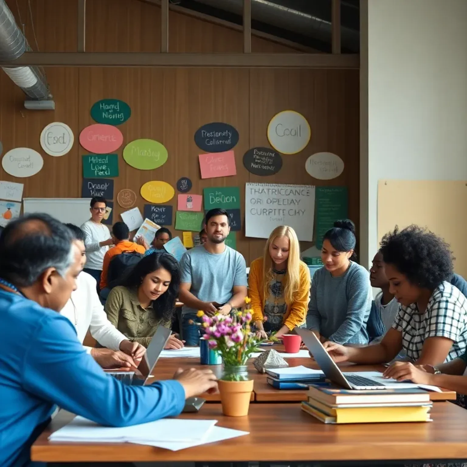 Community members collaborating at a nonprofit organization