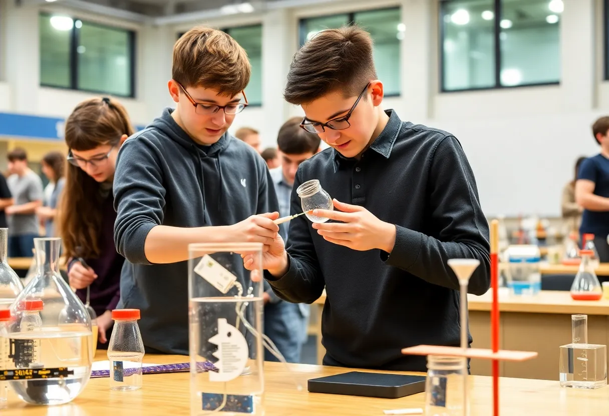 Students participating in the South Carolina Science Olympiad at Presbyterian College