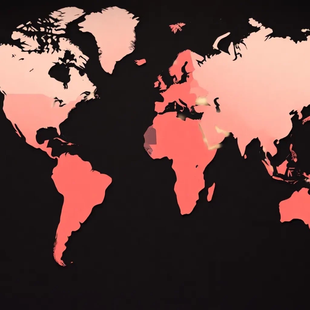 Abstract representation of international relations and financial aid issues.