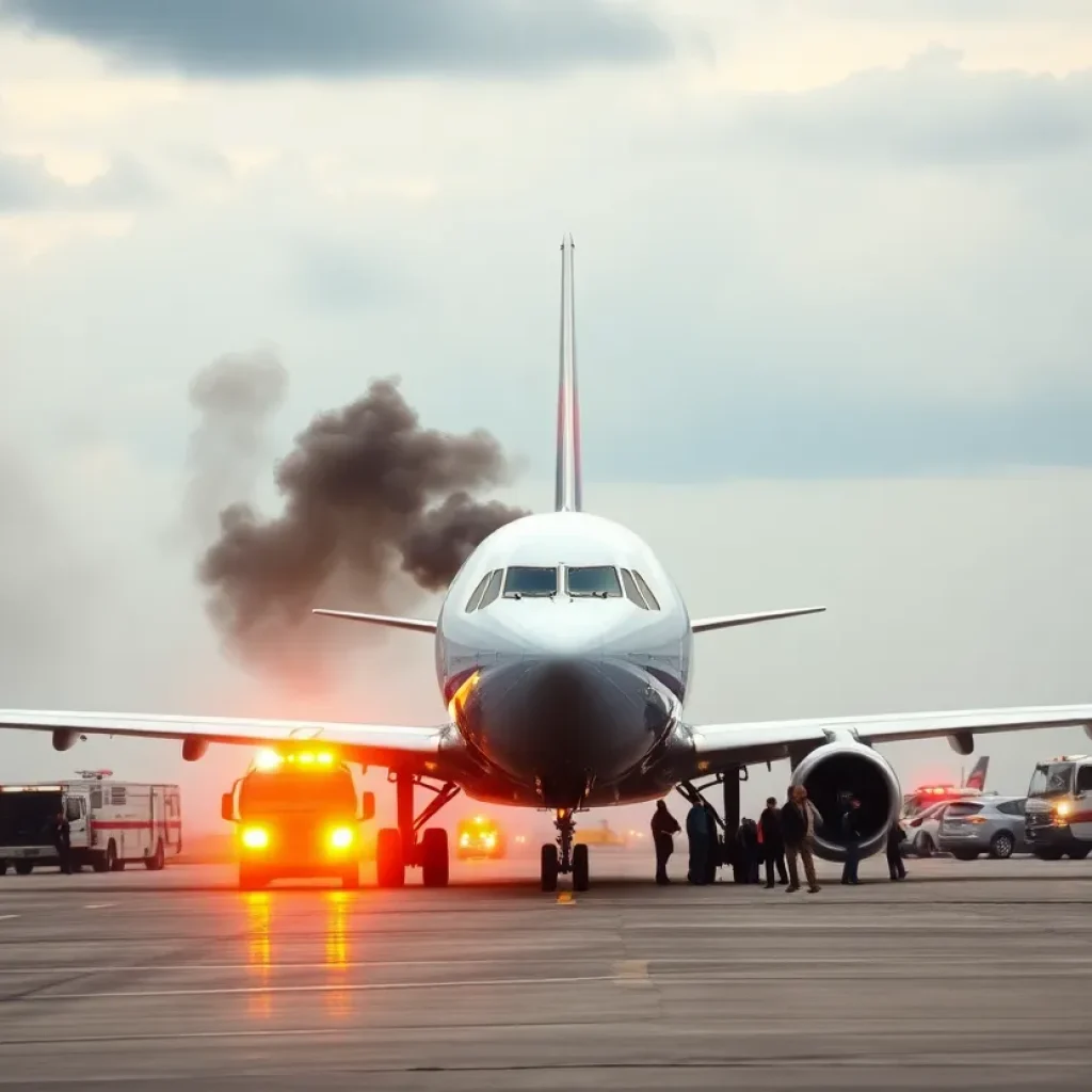 Emergency evacuation of United Airlines aircraft with smoke from the wing