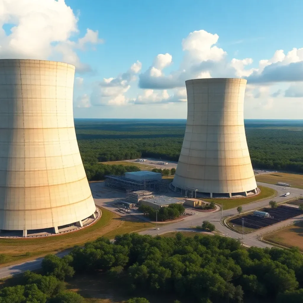 Nuclear power plant with unfinished reactors in South Carolina