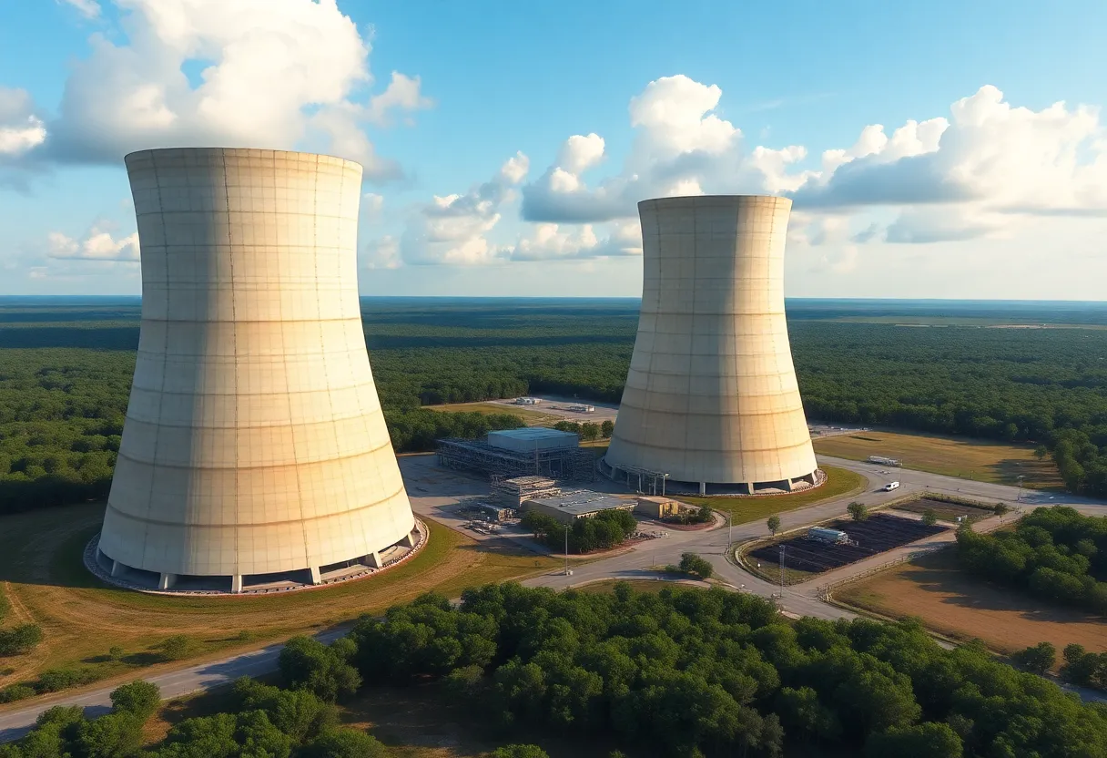 Nuclear power plant with unfinished reactors in South Carolina