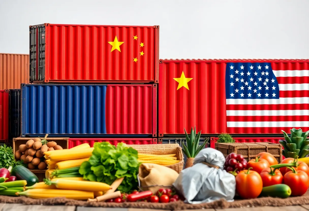 Symbolic depiction of trade tensions between China and the USA