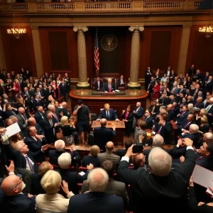 Congressional session during a presidential speech with mixed reactions