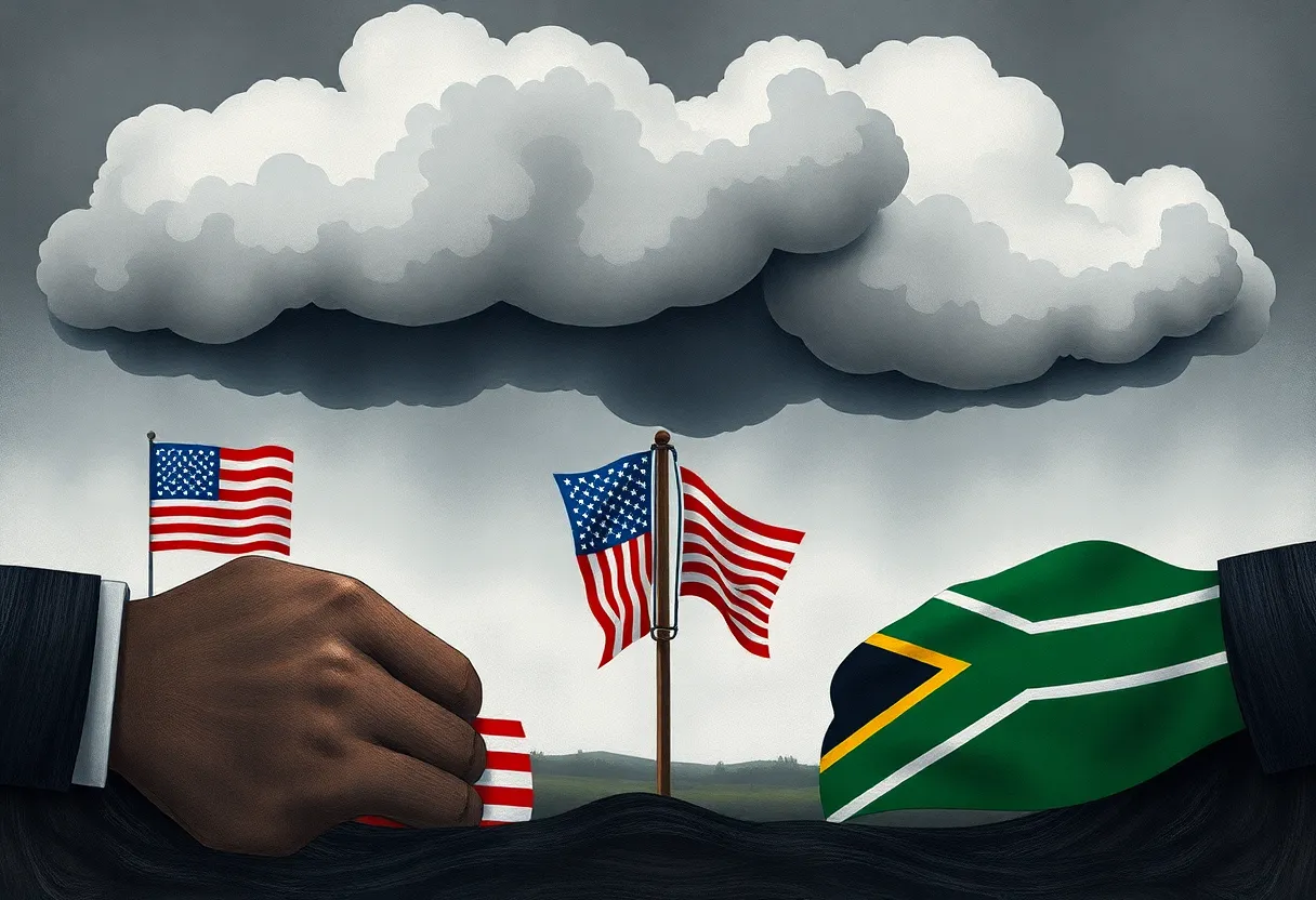 Abstract representation of U.S.-South Africa diplomatic tensions