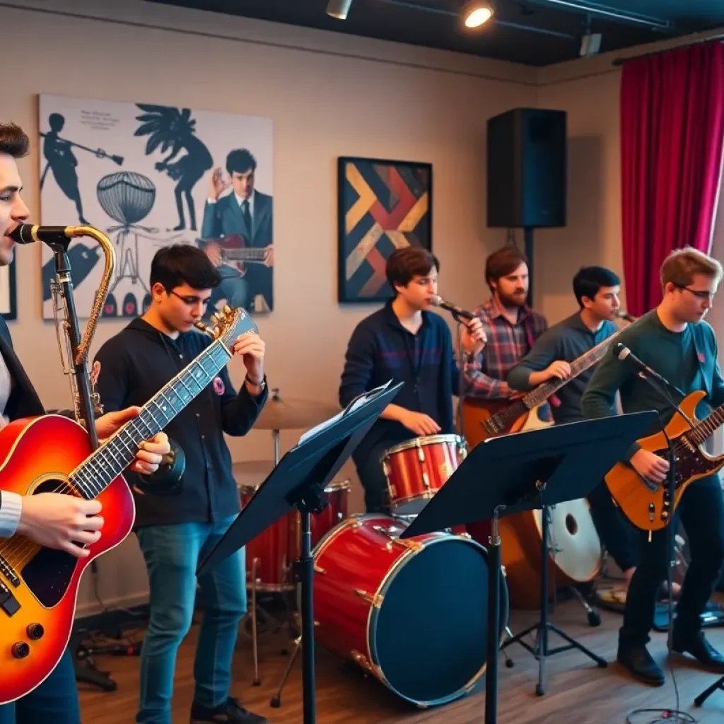 Gaffney High Jazz Collective performing in their new band room