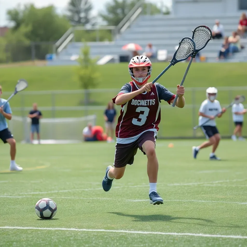 Newberry boys lacrosse team during an exciting game