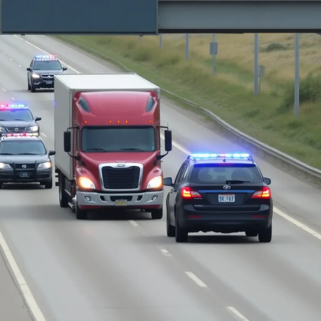 Police pursuit during a high-speed chase in Newberry County