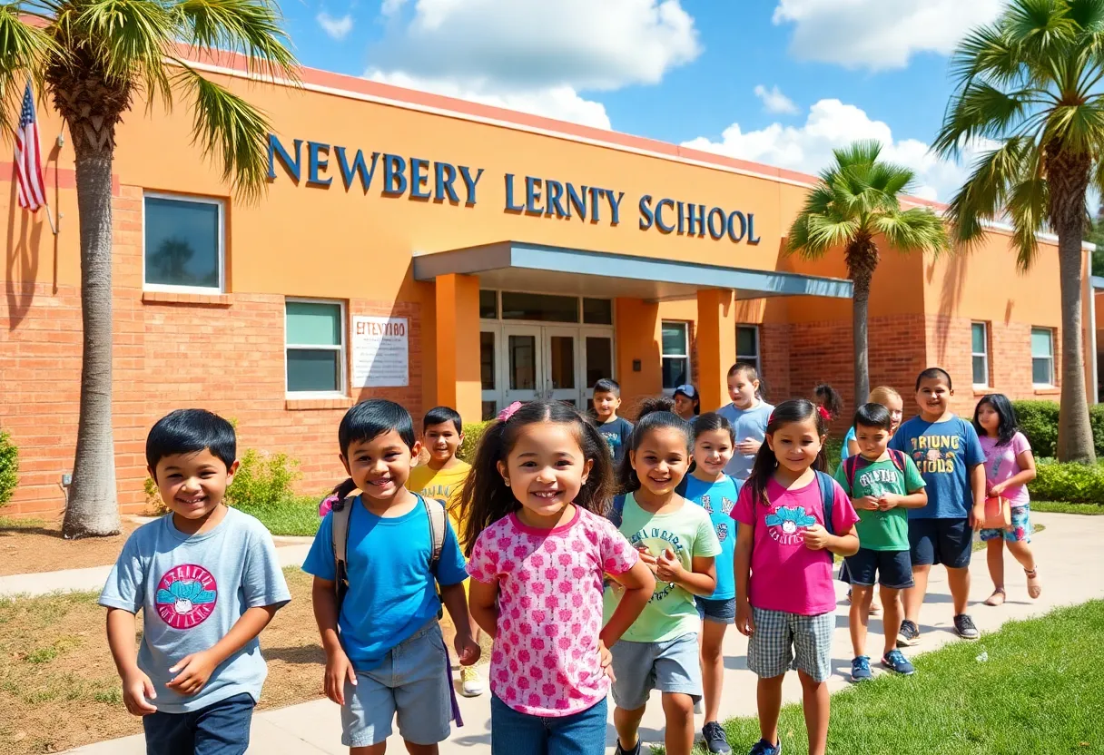 Students at Newberry Elementary School enjoying outdoor education