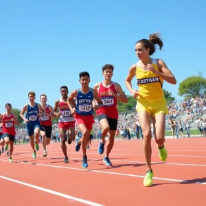 Athletes from Newberry Wolves competing at the USC Invite track meet