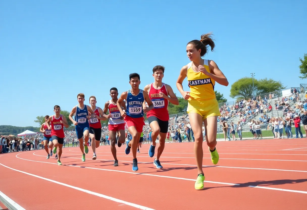 Athletes from Newberry Wolves competing at the USC Invite track meet