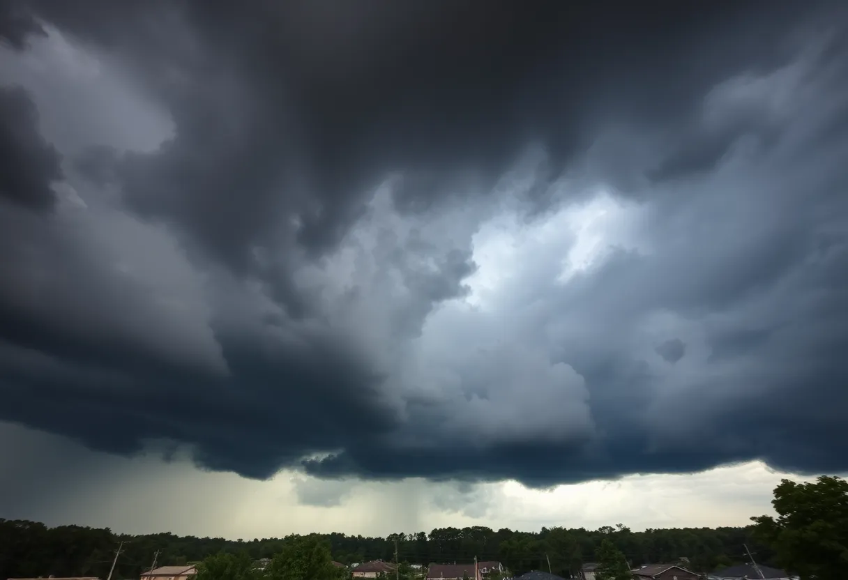 Dark storm clouds over Newberry County, SC