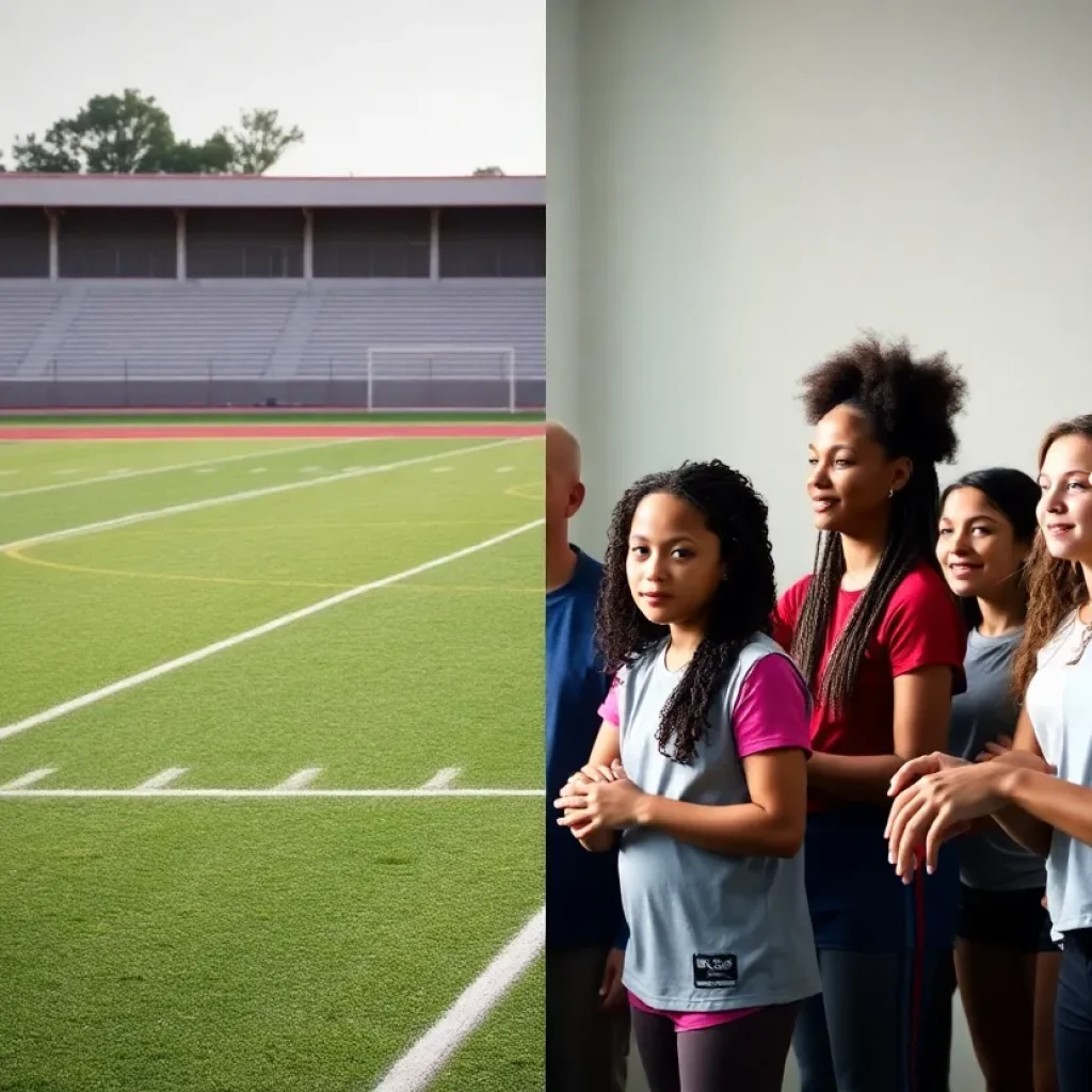 Young athletes discussing inclusion in sports