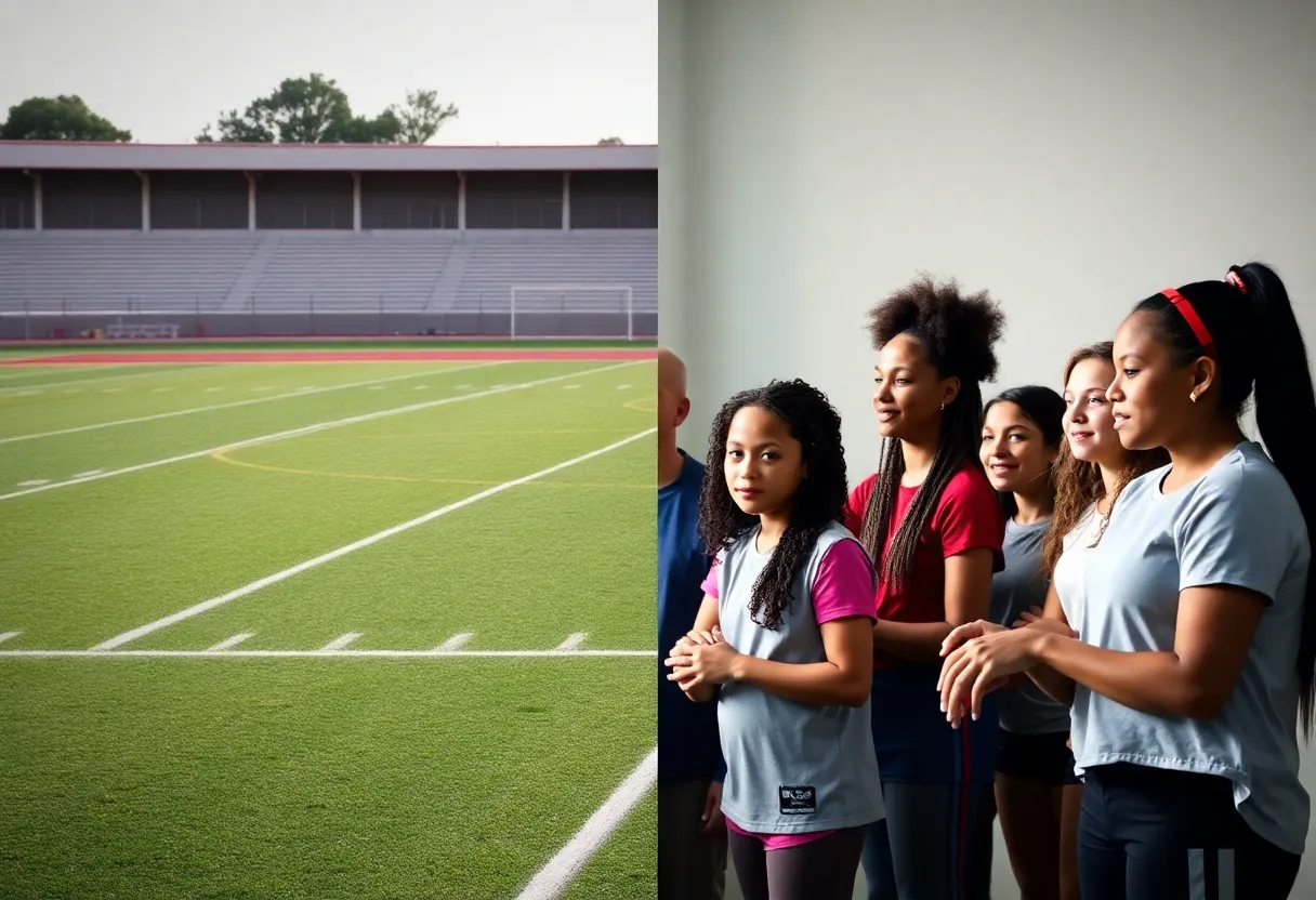 Young athletes discussing inclusion in sports