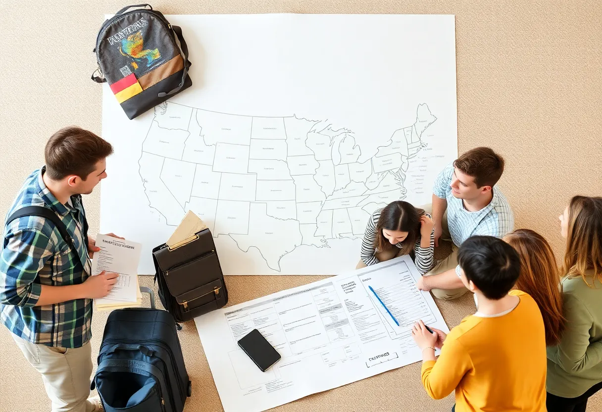 Symbolic representation of transgender travelers preparing for their journey to the U.S.