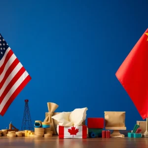 Symbolic representation of trade tensions due to tariffs