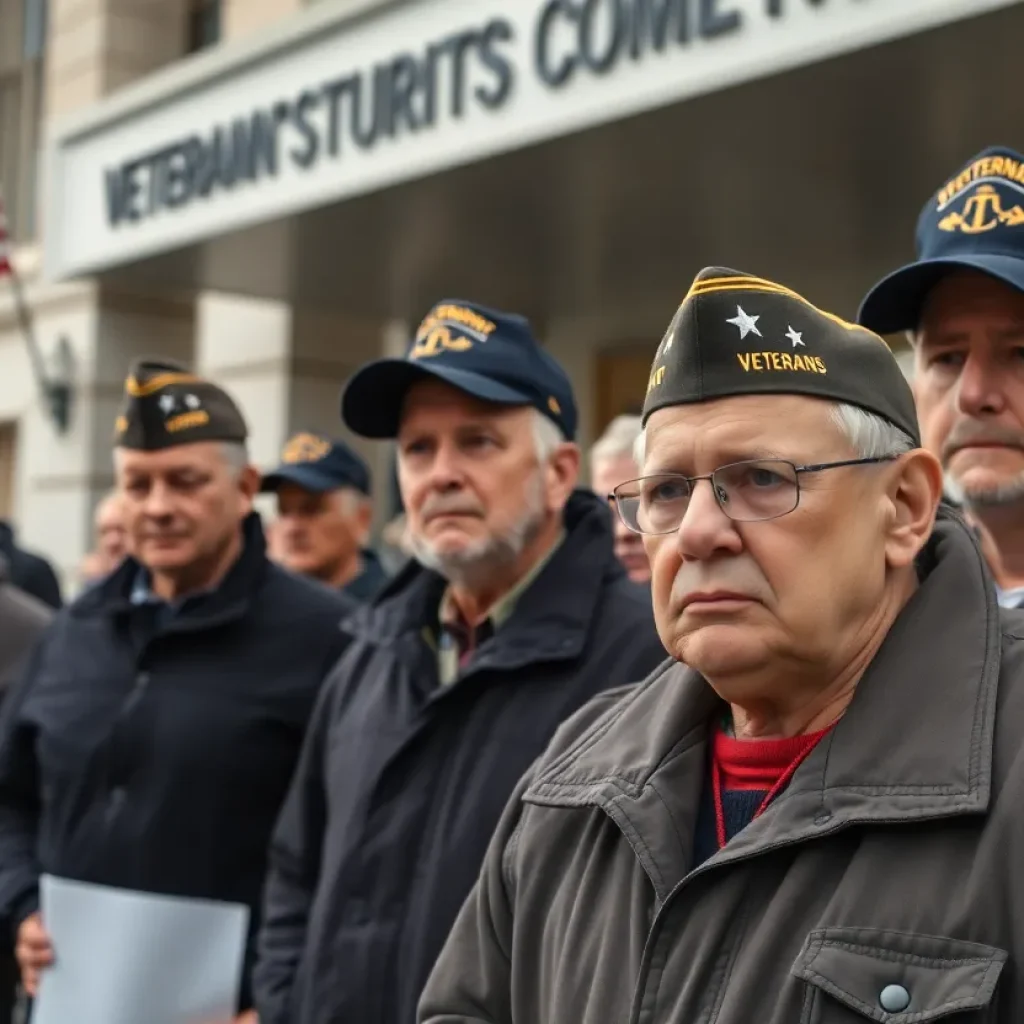 Group of veterans expressing concern after job cuts from the DVA.