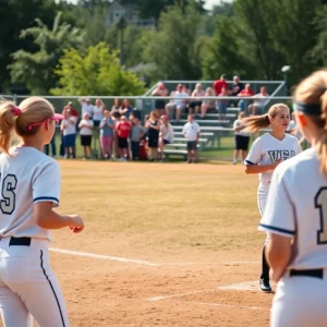 Whitmire varsity softball game in action